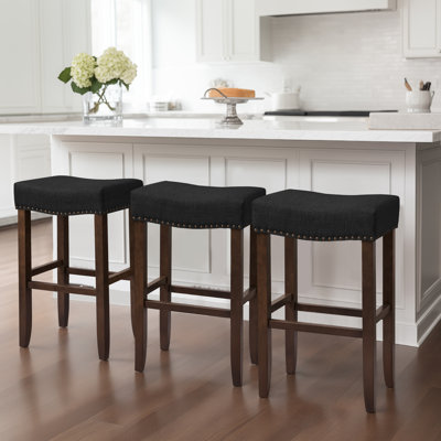 Tabouret de bar moderne avec siège en bois Jaeshon