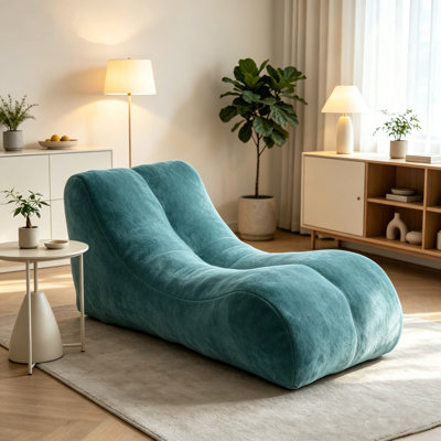 Fauteuil à billes bleu confortable, canapé de soutien en mousse pour jouer et lire