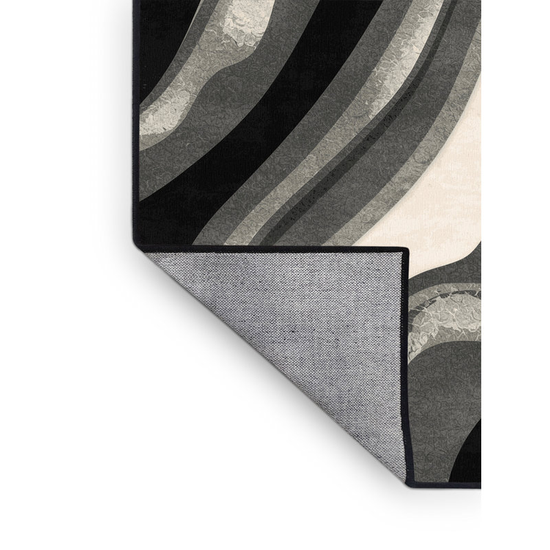 Tapis dégradé chic et luxueux lavable à la machine Bensonhurst - noir, 7 x 10