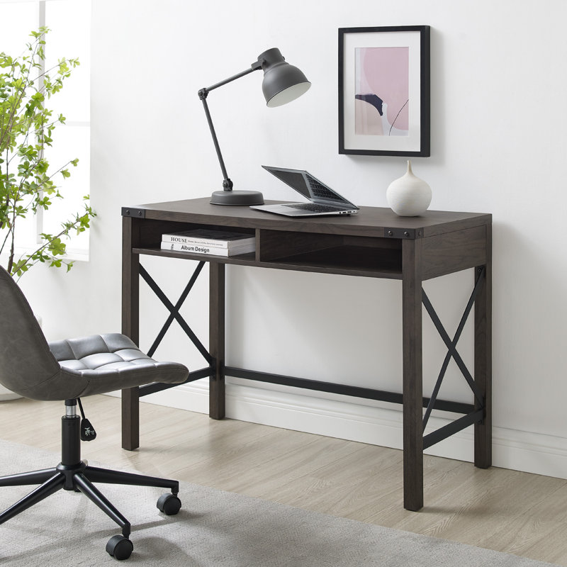 Arsenault Metal-X Desk with Open Cubbies, Sable