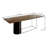 Kopelin Ash Rectangular Solid Wood Top with Iron and Stainless Steel Base Dining Table-300353887