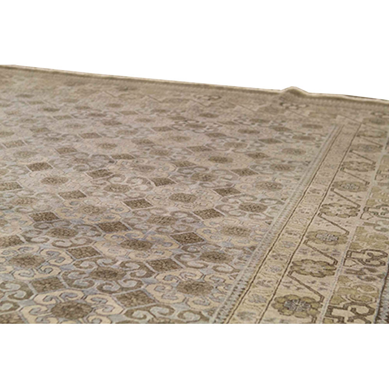 Hand-Knotted High-Quality Camel and Ivory Area Rug