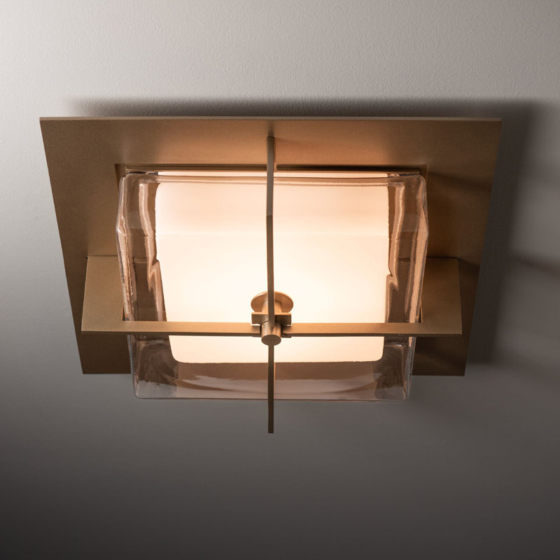 Axis Flush Mount - White, Soft Gold
