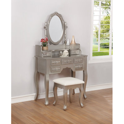 Ensemble coiffeuse et tabouret Ellie-Mai