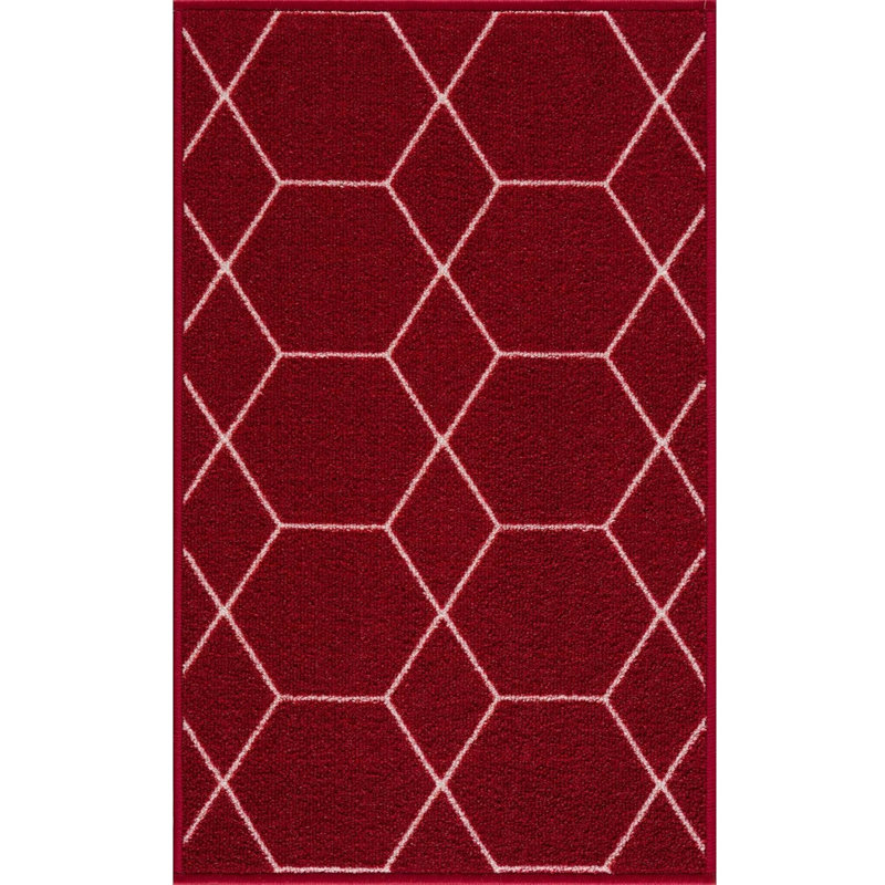 Tapis d'escalier antidérapant Tiffin, Burgundy Red