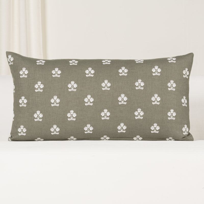 Housse et insert de coussin Hamachi, Polyester, Rectangle H 14 po x l 36 po, Sage Green Floral
