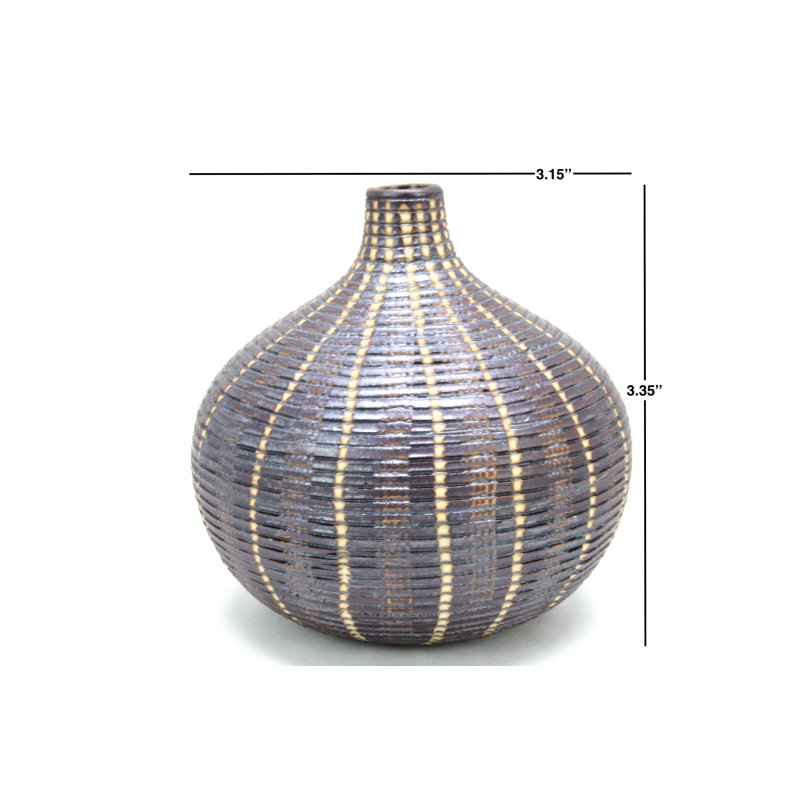 Vase de table Bartrum, Brun, H 3,4 po x l 3,2 po x P 3,2 po