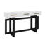 Longue console avec 3 tiroirs et poignées, tables de canapé d'entrée minimalistes avec base en croix pour le couloir du salon