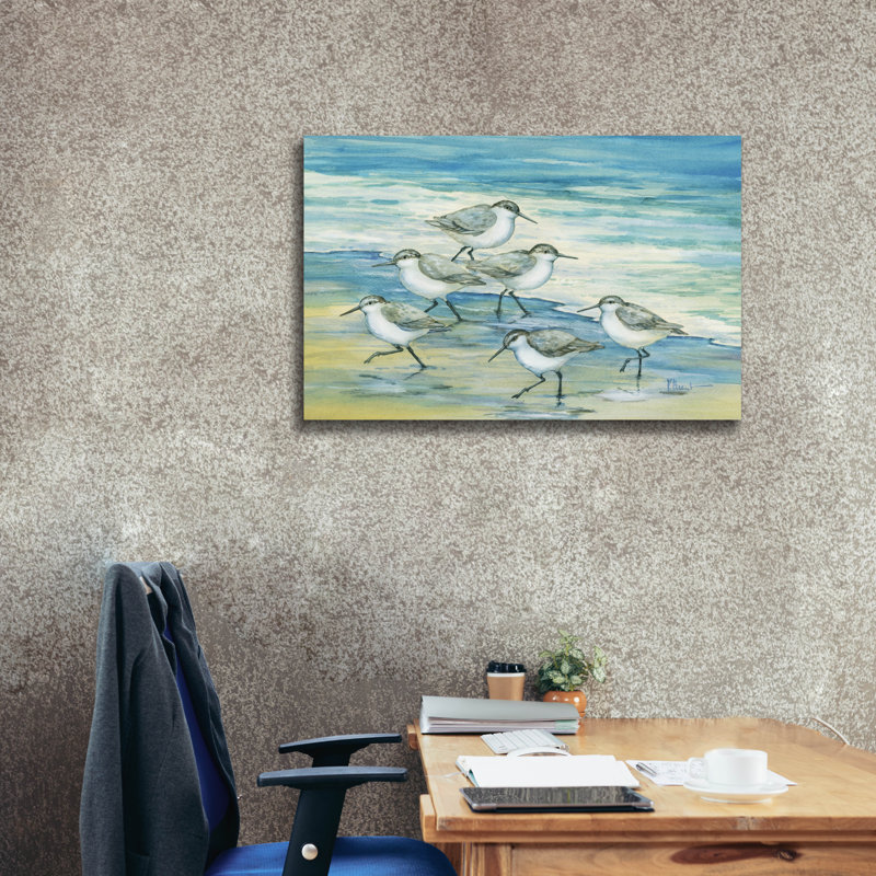 «Surfside Sandpipers» par Paul Brent, H 26 po x l 40 po x P 1,5 po