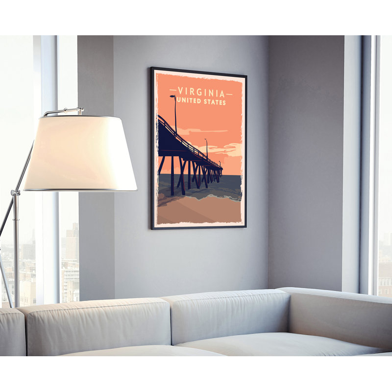 Affiche de voyage d'État de Virginie, impression rétro non encadrée, art mural maison et bureau