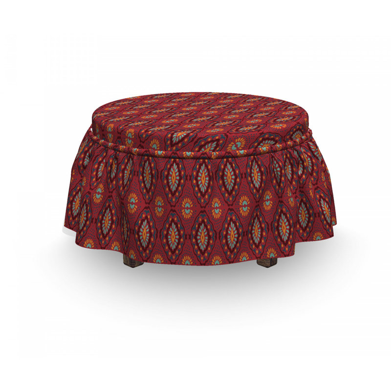 Housse pour repose-pieds motif géométrique ikat