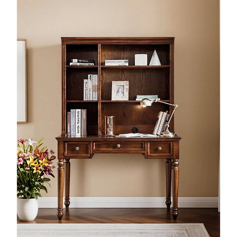 Bureau rectangulaire en bois massif de style américain, 70.08" H x 51.18" W x 23.62" D