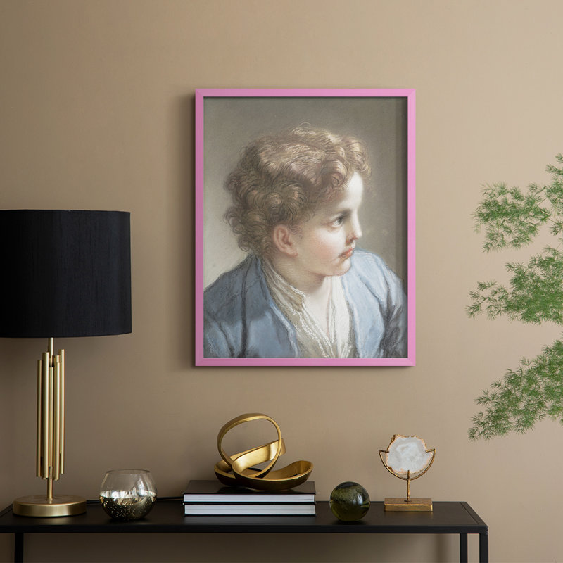 Vintage Portrait Print CXXIII Framed Print - Solid Wood, H 15 po x l 12 po, Rose