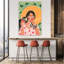 Abstract Modern Bohemian Woman With Cocktail Abstract Contemporary Flower Portrait Wall Art Print-134820864