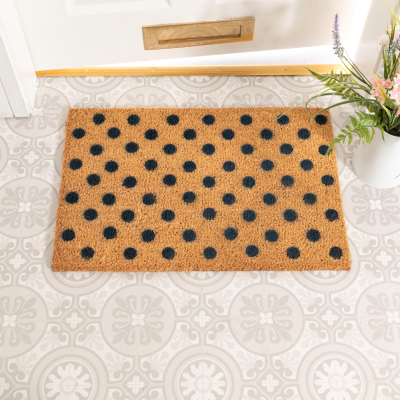 Braewyn Non-Slip Doormat, 40cm H x 60cm W, Natural/Blue