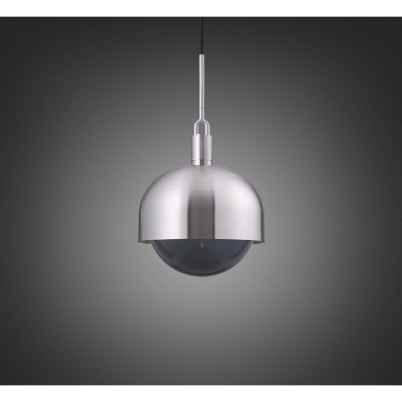 Linear Knurl 1 - Light LED Pendant, Smoked/Steel