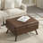 Mid-century modern square storage Ottoman-431949581