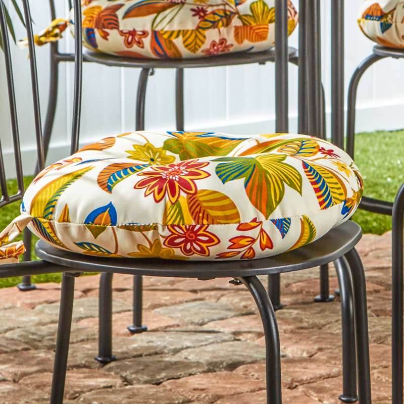 Coussin de chaise de salle à manger d'extérieur rond 15 po Ballera, 4, Esprit floral