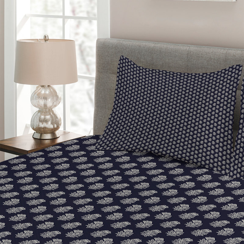Polyester Floral Coverlet, King Bedspread + 2 Shams