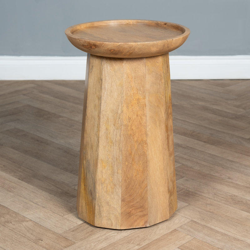 Gabar Solid Wood End Table, Light Oak