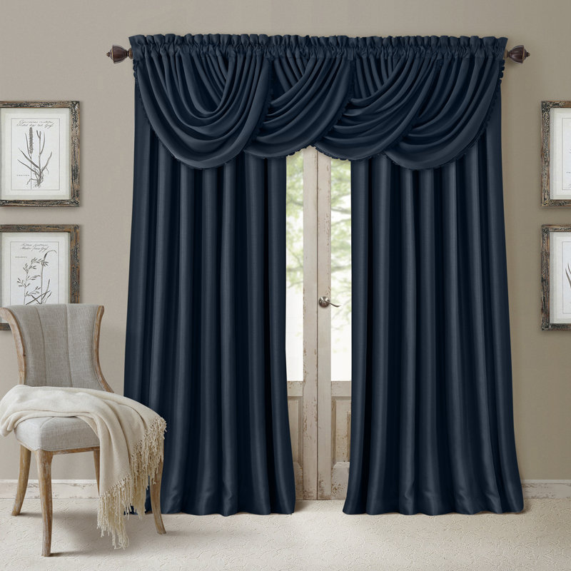 Rideau simple occultant Ardmore, l 52" x L 95", Bleu marine