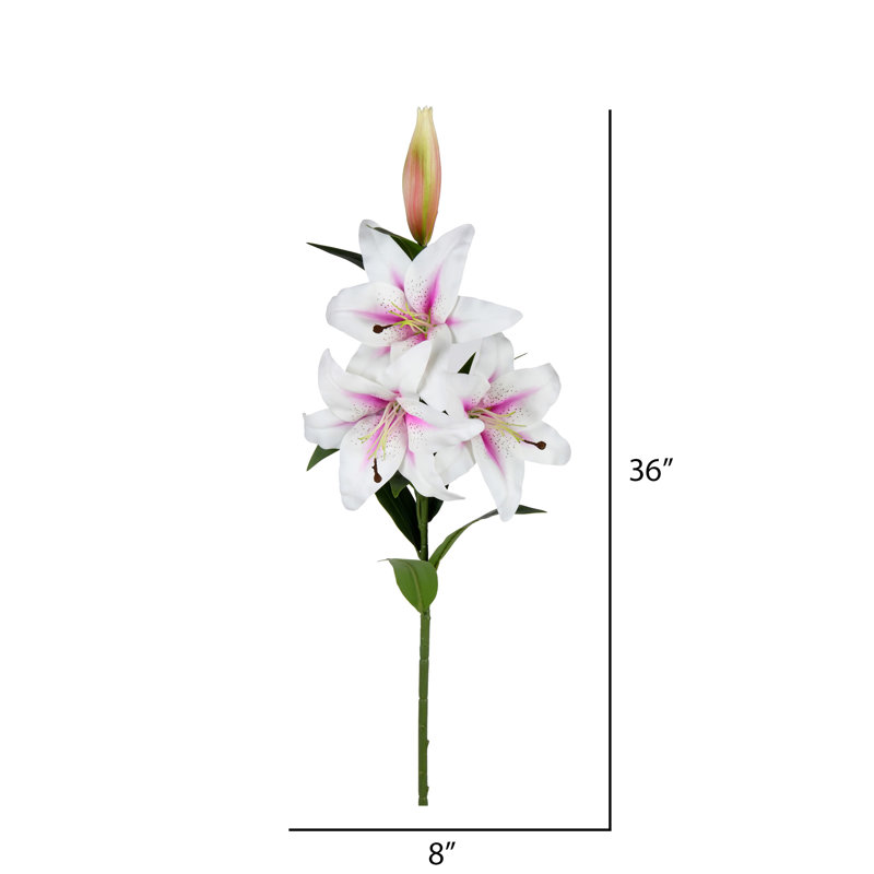 Brume de lis artificielle 36 "36", Blanc, rose