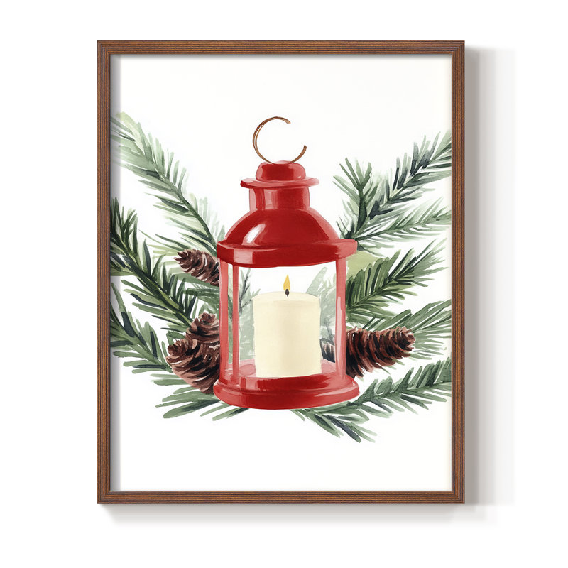 «Christmas Holiday Art» CECL XXVI, reproduction d'art encadrée - bois massif, Noyer, H 21 po x l 17 po