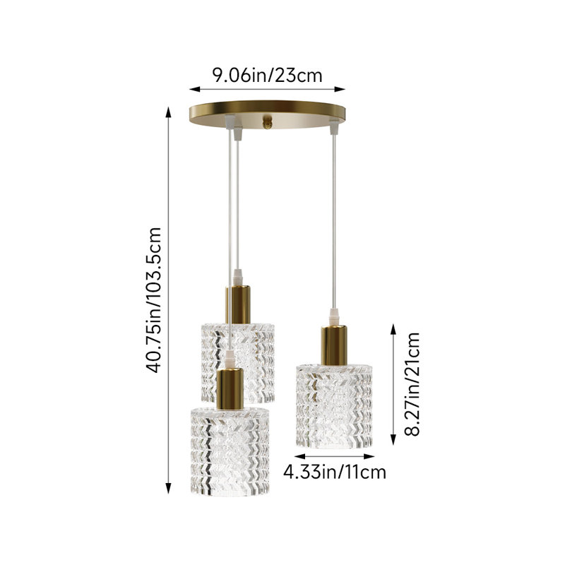 3 - Light Natural Chandelier Pendant