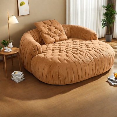 Canapés Cloud Comfort, grand salon moderne en tissu brun pour la maison et la famille