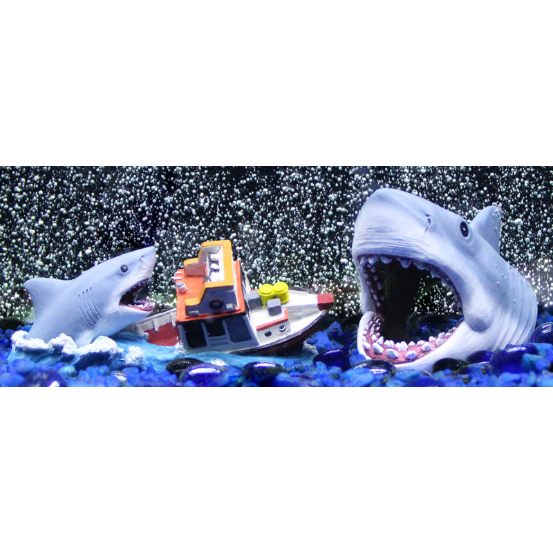  Jaws 2-Piece Aquarium Ornament Bundle