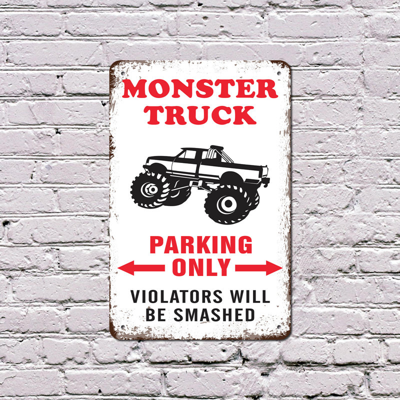 Enseigne en aluminium Monster Truck