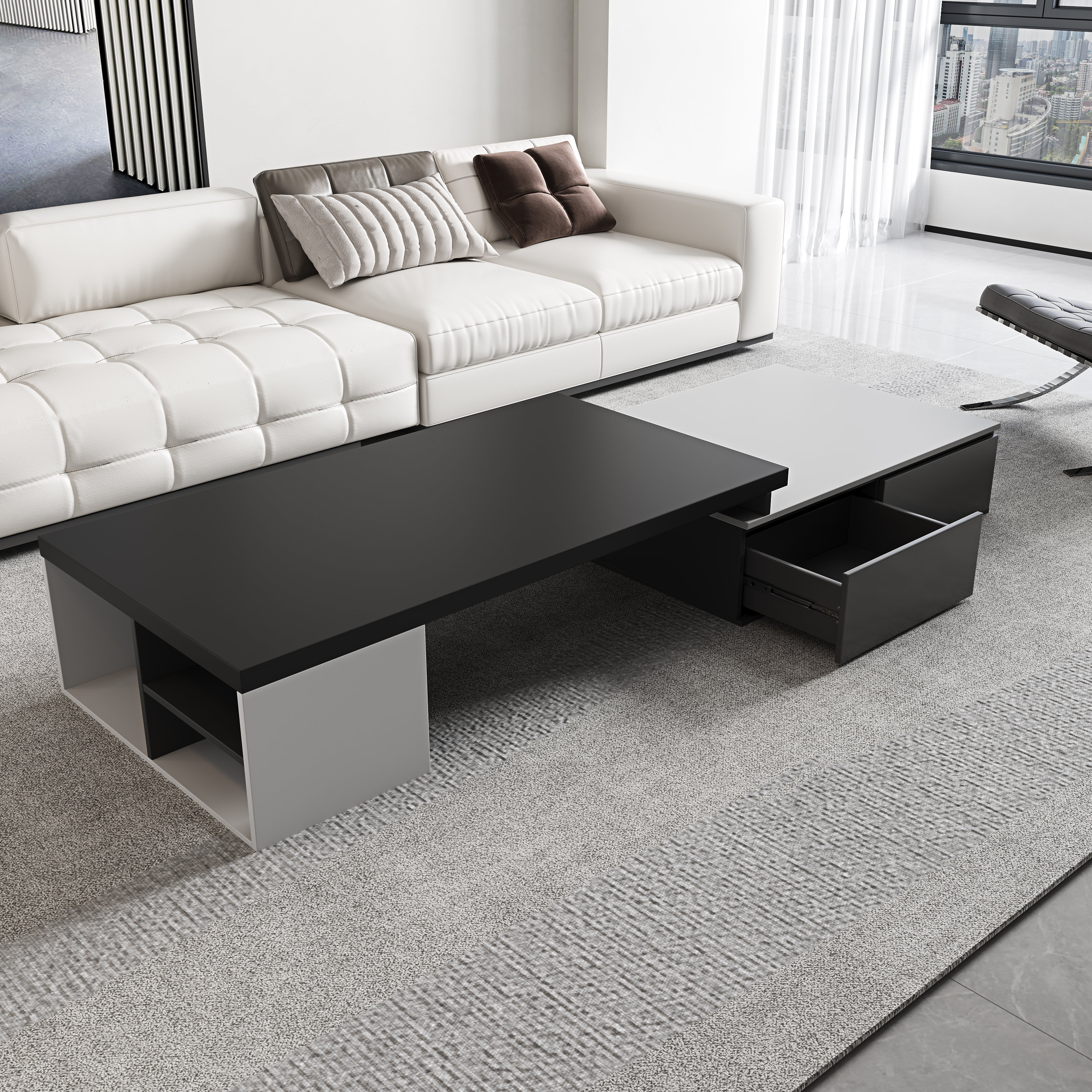 Latitude Run® 70.9'' Extendable Coffee Table With Storage Drawer | Wayfair