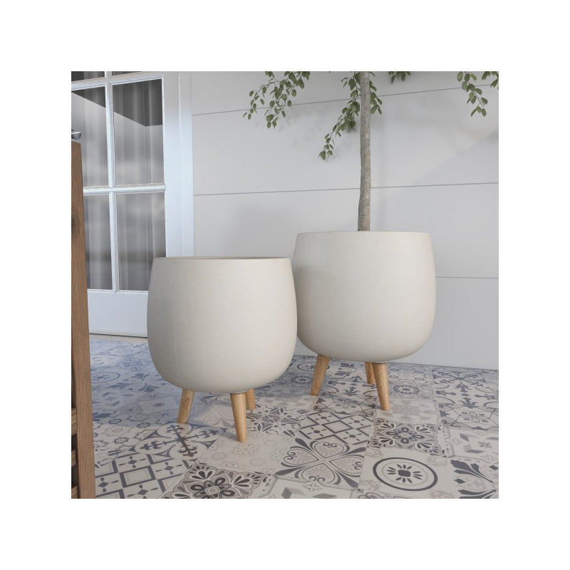 Ensemble de pots à fleurs 2 pièces Erie, Blanc