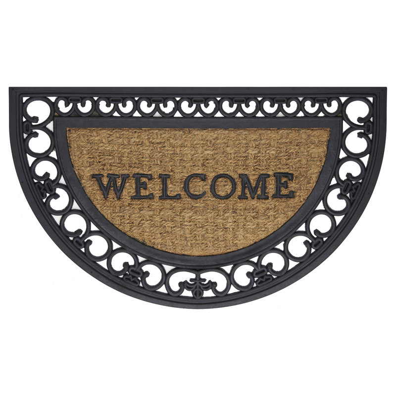 Vincenzo 30x18 Black Rubber Outdoor Welcome Doormat