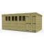 Total Sheds 18ft x 10ft Pent Garden Shed - Double Door - With Windows - Pressure Treated Timber - UK Manufactured