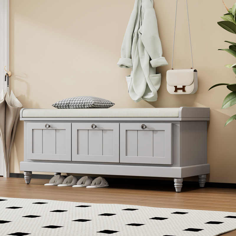 Banc de rangement Humdan, Gris clair