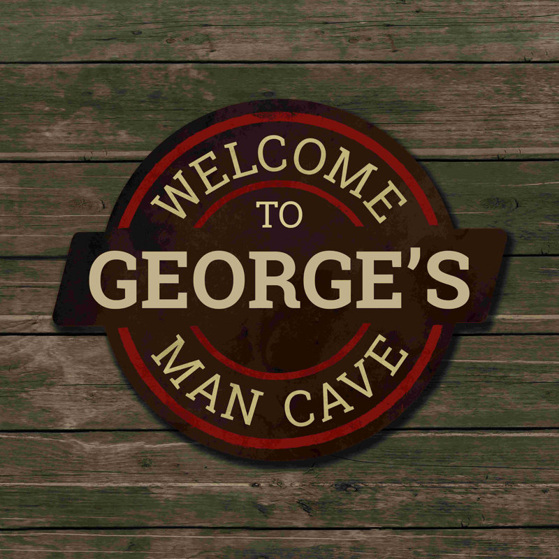 «Man Cave Welcome», impression sur toile tendue, H 12 po x l 12 po