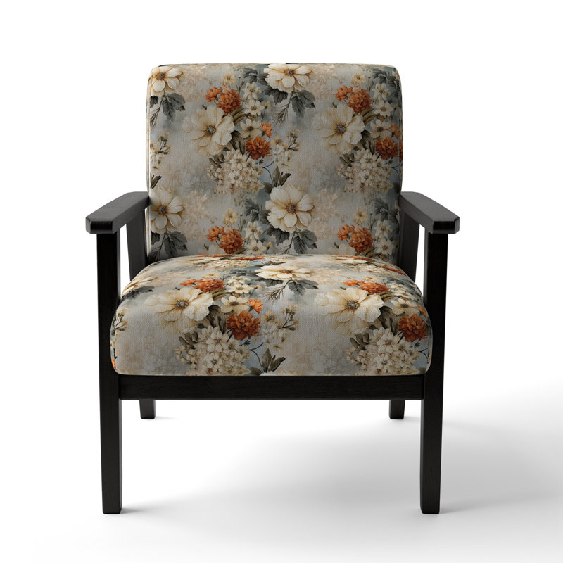 Chaise d'appoint florale Cobalt, Motif victorien rustique en dentelle rustique