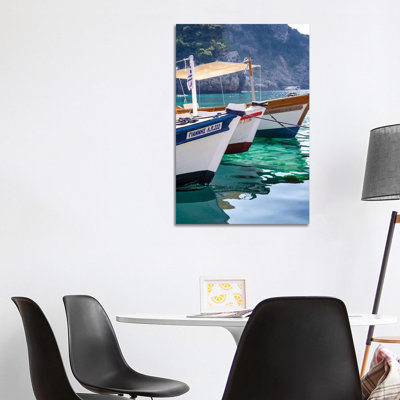 Workboats Of Corfu, Greece II by Laura DeNardo - Wrapped Canvas Painting