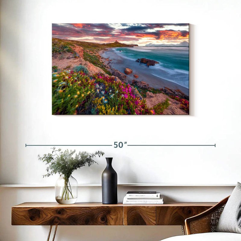 Gillard, Sardaigne, Gillard, fleurs, H 24 po x l 36 po