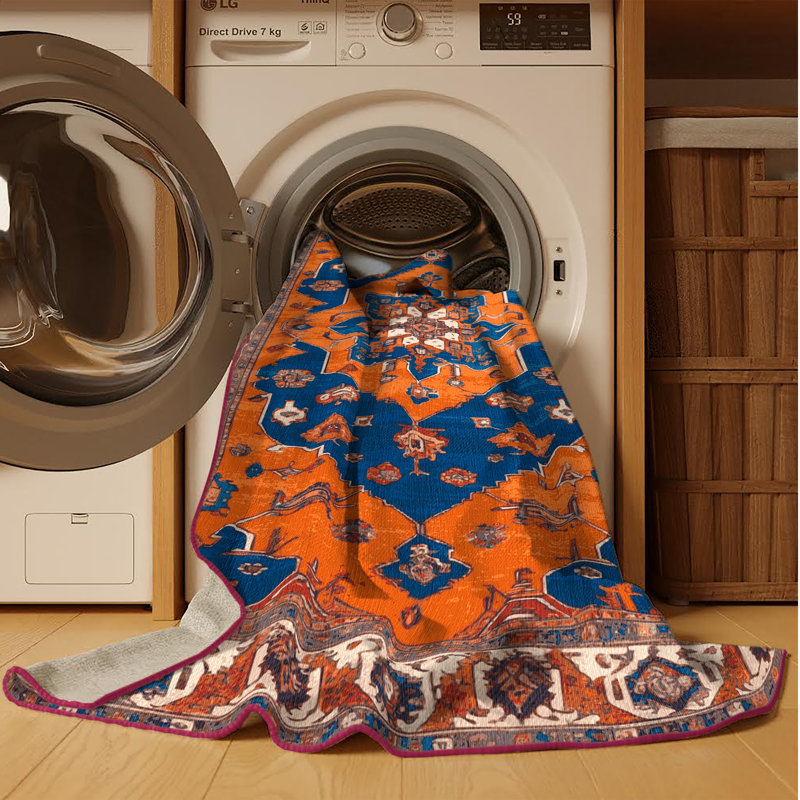 Machine Washable Tabriz Brown Area Rug, Rectangle 2' x 3'