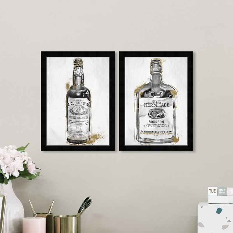 Drinks and Spirits Liquor Bottle II, Cadre noir