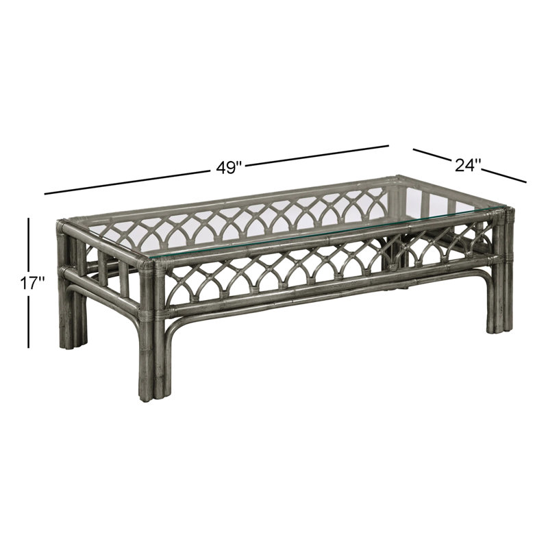 Edgewater Glass Cocktail Table, Greystone