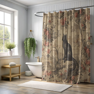 Rideau de douche standard 1 pièce Cat