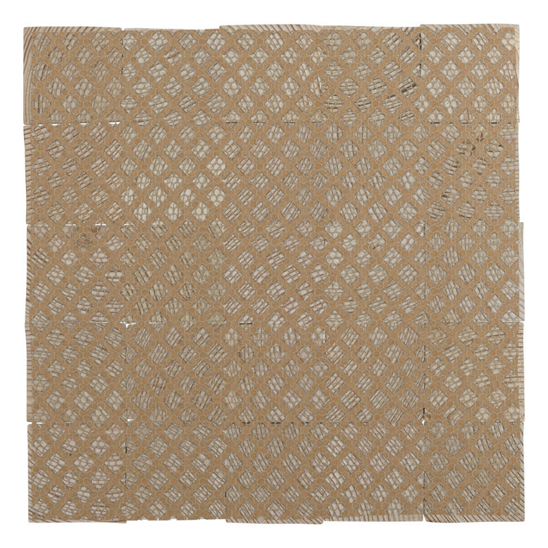 Carreau de mosaïque murale en bois gravé l 11 7/8 po x H 11 7/8 po x P 1/2 po