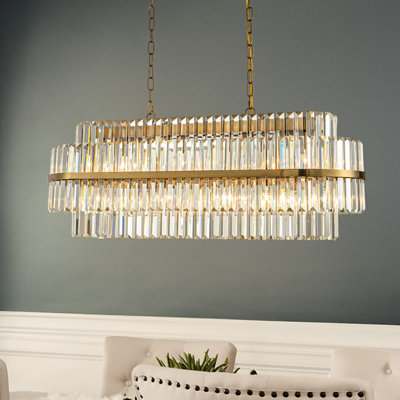  Lustre en cristal Glam de style contemporain contemporain moderne à 2 niveaux à 7 niveaux de 39 pouces pour salle à manger et îlot de cuisine Lundon
