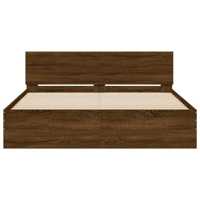 Nobue Bed, Brown Oak, King ( 150 x 200 cm)