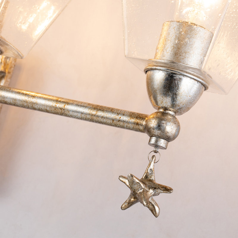 Star 4 Light Bath Bar, White/Silver