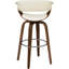 Walnut And Swivel Bar Stool With Footrest Pad Mid-Century Style Materials Combination