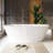 66.9'' x 33.5'' Freestanding Soaking Solid Surface Bathtub